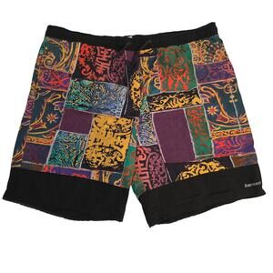 Vintage Barnert Patchwork Abstract Graphic Swim‎ Trunks Mens Large